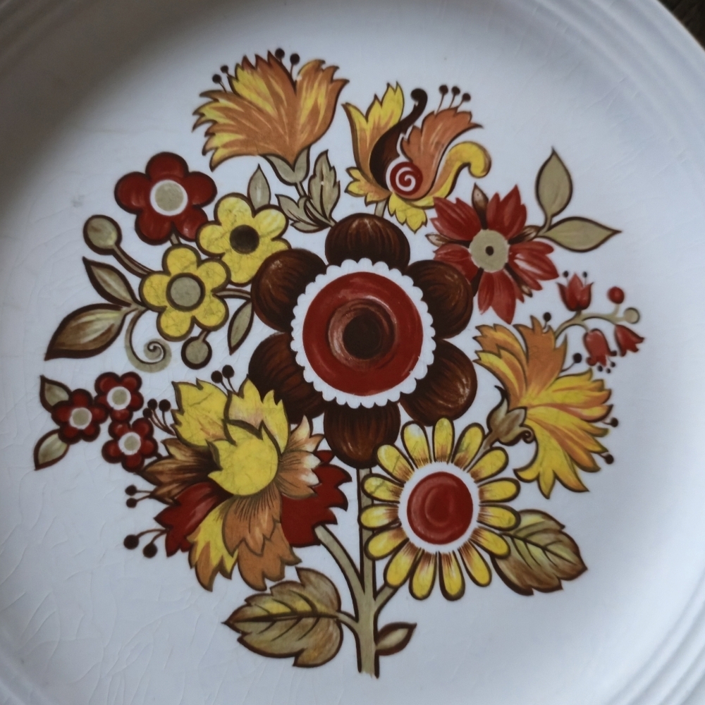 Myott Festival Dessert Plates Set of 4 Vintage MCM Floral Ironstone England - Picture 5 of 6